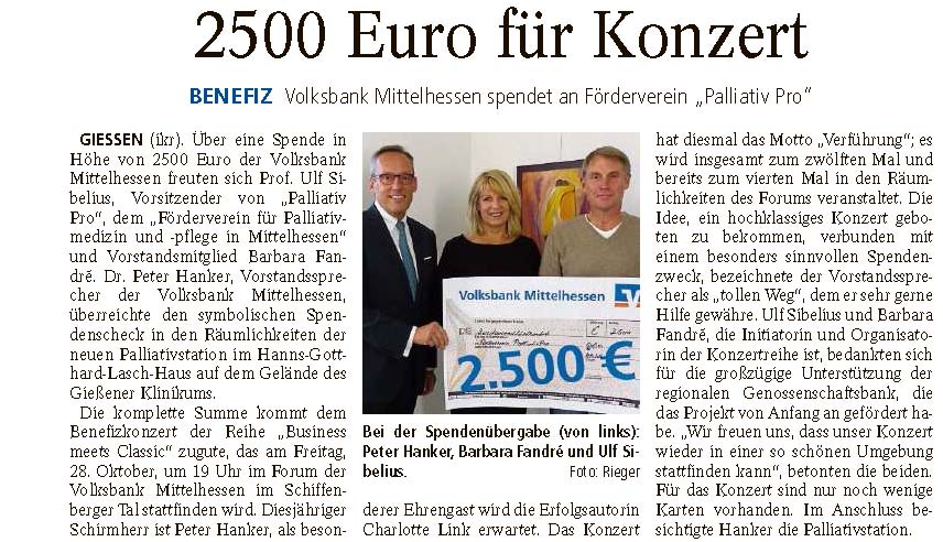 GAZ 2500 Euro Spende PalliativPro 2016 10 27